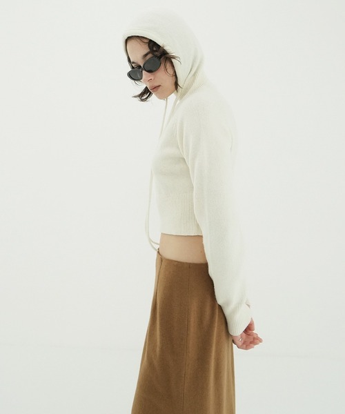 トップス short knit hoodie CLANE size2 CLANE（クラネ） ニット セーター SHORT KNIT HOODIE レディース