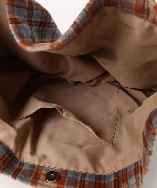 トートバッグ バッグ/チェック柄ネルシャツ風トートバッグ レディース