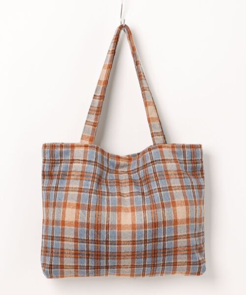 トートバッグ バッグ/チェック柄ネルシャツ風トートバッグ レディース