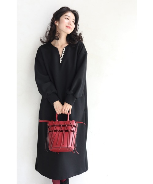 「CAWAII」 長袖ワンピース FREE ブラック レディース_画像2