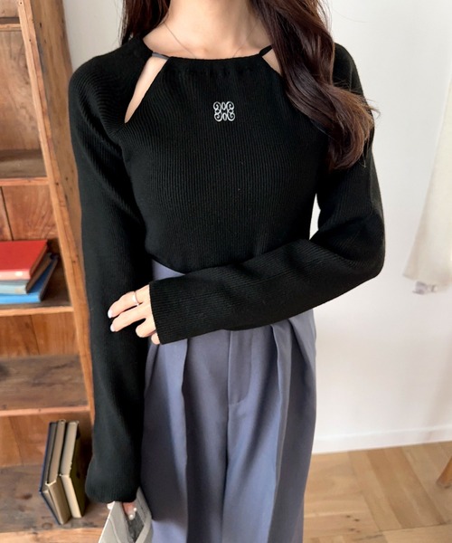 「mily bilet」 長袖ニット X-LARGE ブラック レディース_画像5