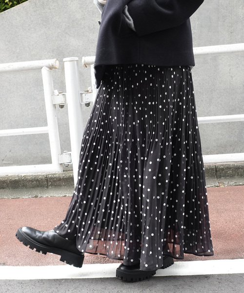 ⭐️【エスパン】黒ドットスカート2152 Spick＆Span（スピック アンド スパン） ロング スカート 「WEB限定