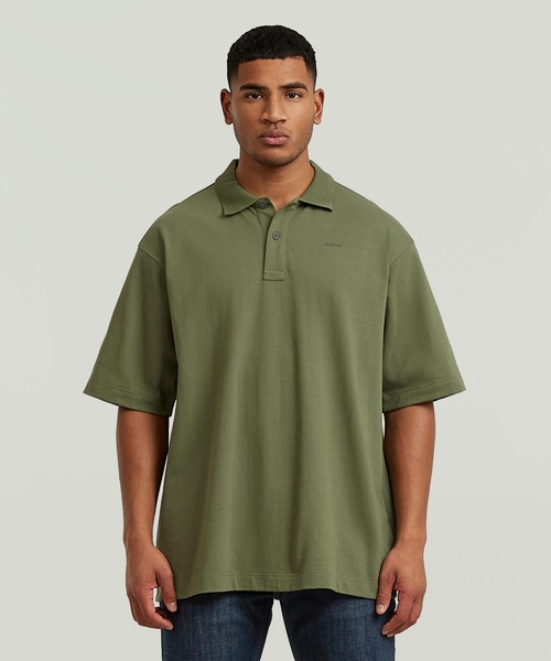 G-STAR RAW ポロシャツ 半袖 Loose Polo/ガーメントウォッシュワン