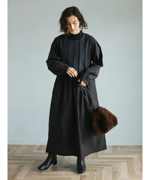 「CRAFT STANDARD BOUTIQUE」 長袖ワンピース FREE ブラック レディース_画像2