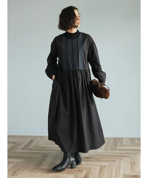「CRAFT STANDARD BOUTIQUE」 長袖ワンピース FREE ブラック レディース_画像6