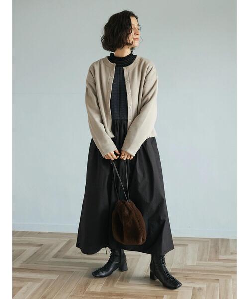 「CRAFT STANDARD BOUTIQUE」 長袖ワンピース FREE ブラック レディース_画像8