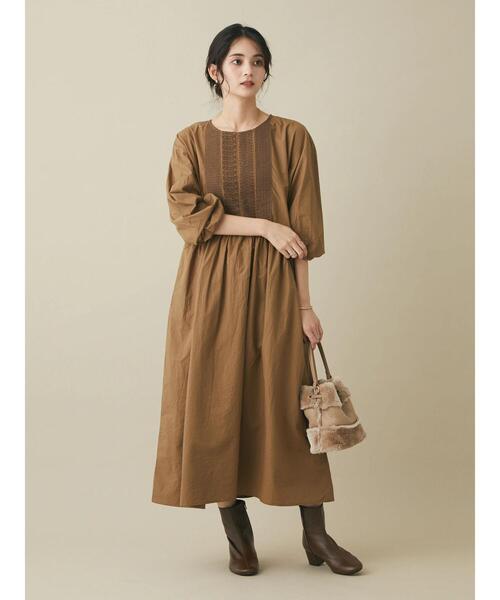 「CRAFT STANDARD BOUTIQUE」 長袖ワンピース FREE ブラック レディース_画像9