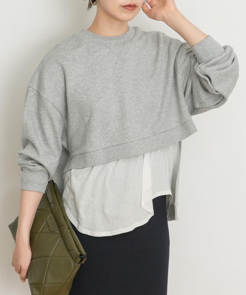 「UR Lab.」 スウェットカットソー FREE グレー レディース_画像4