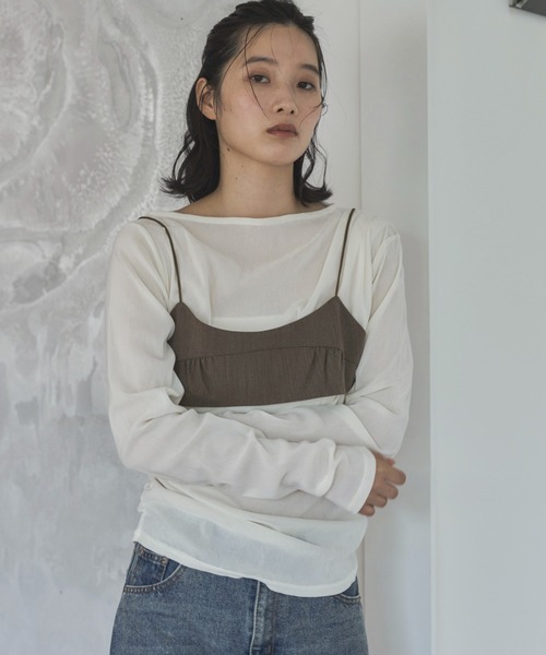 「feepur」 キャミソール MEDIUM チャコールグレー レディース_画像9