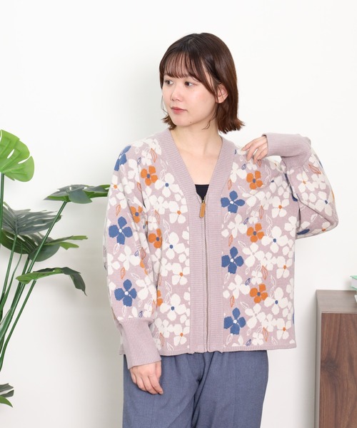 ともこさま♡ジャガードカーディガン ドットジャガードカーディガン LE SOUK HOLIDAY｜クロスプラス公式通販
