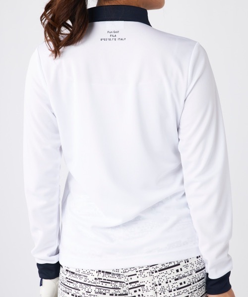 「FILA GOLF」 長袖ポロシャツ MEDIUM ネイビー レディース_画像5