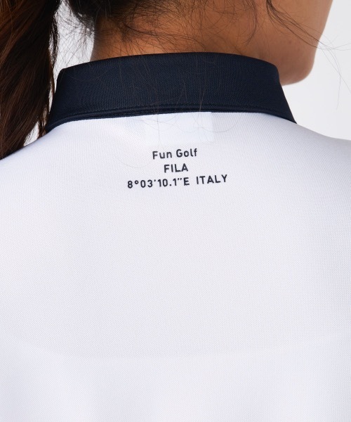 「FILA GOLF」 長袖ポロシャツ MEDIUM ネイビー レディース_画像8