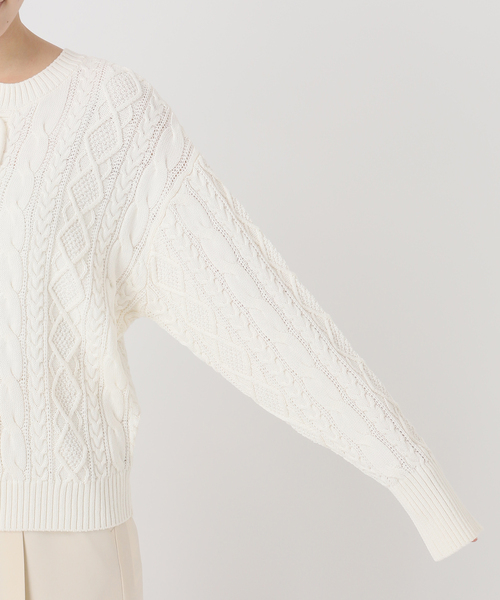 NOBLE（ノーブル） ニット セーター 2way地柄 レースアッププル