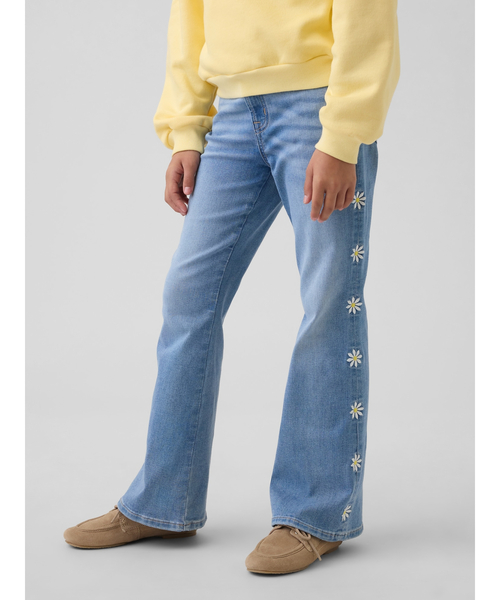 GAP（ギャップ） パンツ ハイライズ 刺しゅうワッペン '70s フレア