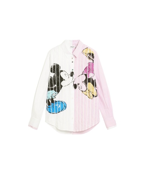 Desigual（デシグアル） ブラウス シャツ ミッキー＆ミニー ストライプ 