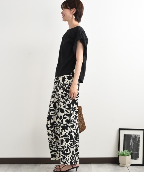 「INTERPLANET」 イージーパンツ FREE オフホワイト レディース_画像4