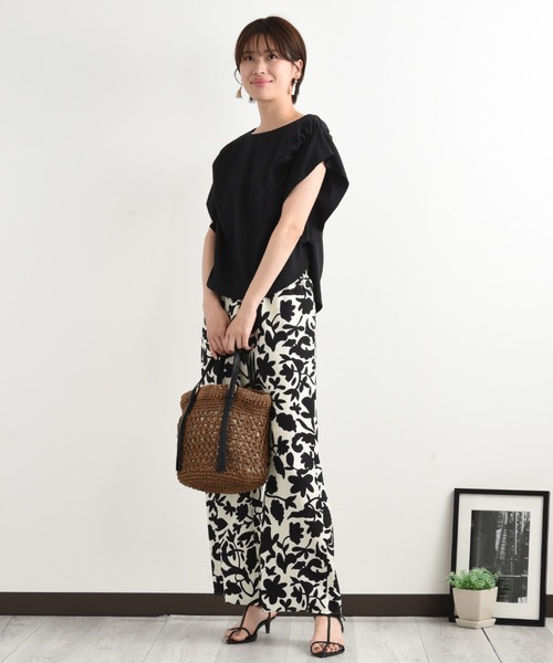 「INTERPLANET」 イージーパンツ FREE オフホワイト レディース_画像8