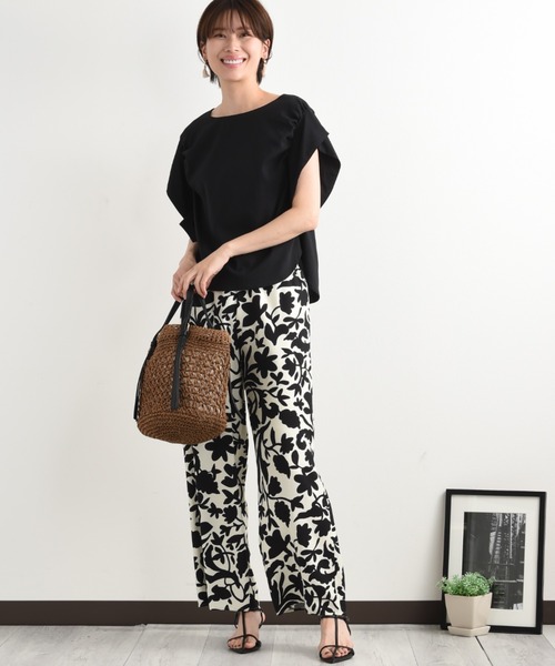 「INTERPLANET」 イージーパンツ FREE オフホワイト レディース_画像9