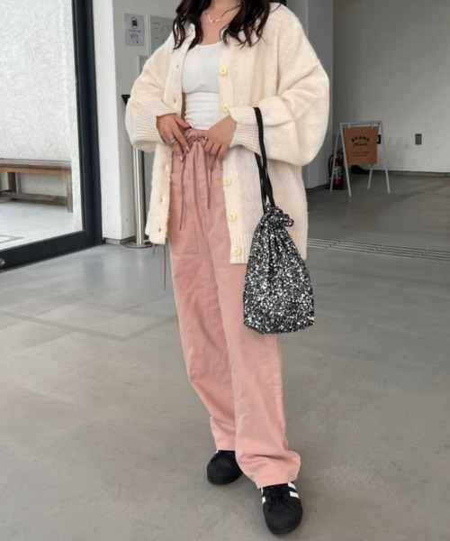 「nemne store」 ニットカーディガン MEDIUM ピンク レディース_画像9