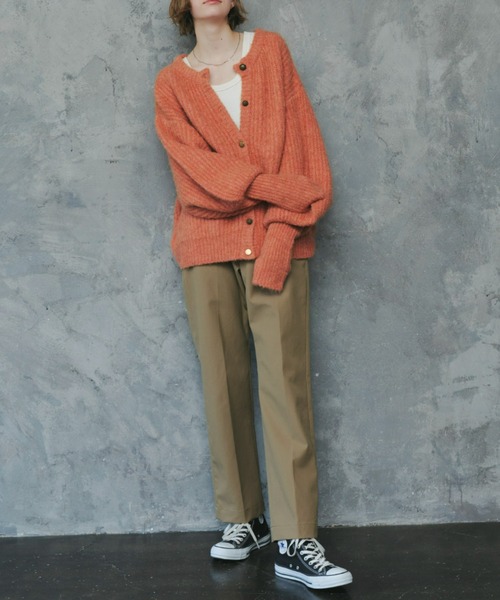 「Unitage」 ニットカーディガン FREE オレンジ レディース_画像3