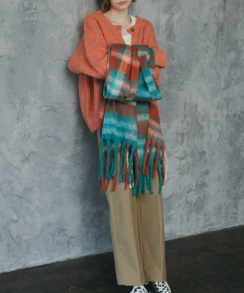 「Unitage」 ニットカーディガン FREE オレンジ レディース_画像5