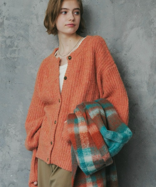 「Unitage」 ニットカーディガン FREE オレンジ レディース_画像6