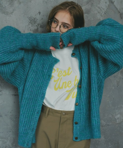 「Unitage」 ニットカーディガン FREE オレンジ レディース_画像8