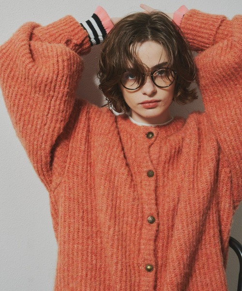 「Unitage」 ニットカーディガン FREE オレンジ レディース_画像9