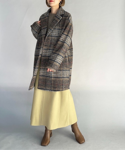 「PICCIN」 チェスターコート L ネイビー レディース_画像6