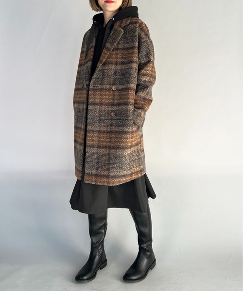 「PICCIN」 チェスターコート L ネイビー レディース_画像8