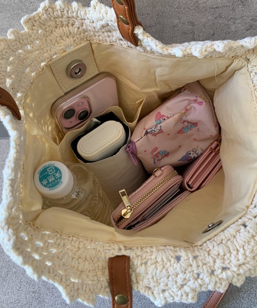 y2k MIMCO トートバッグ レザー ターンロック がま口 ベージュ 保存袋 pyornim（ピョルニム） トートバッグ 「26年春夏新作」フェイクレザー