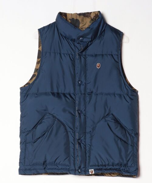 A BATHING APE（アベイシングエイプ） ダウンベスト LARGE ブルー