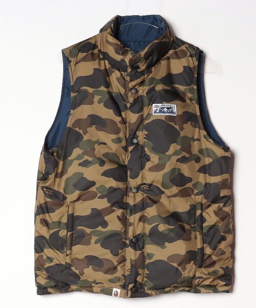 A BATHING APE（アベイシングエイプ） ダウンベスト LARGE ブルー