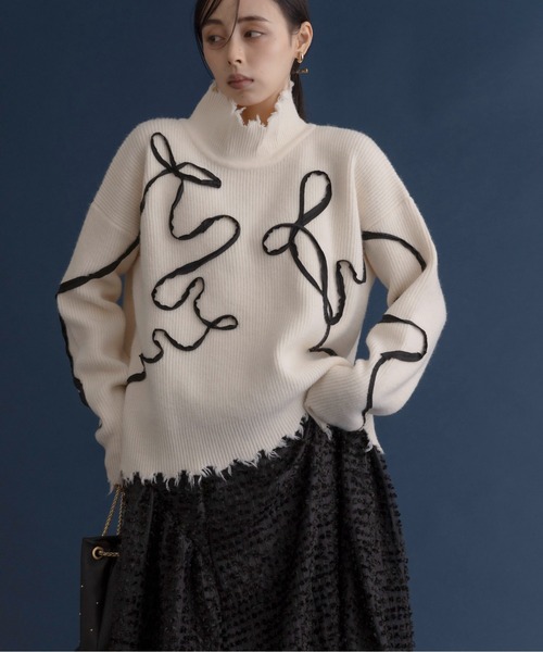 「Eimee Law」 長袖ニット FREE チャコールグレー レディース_画像6