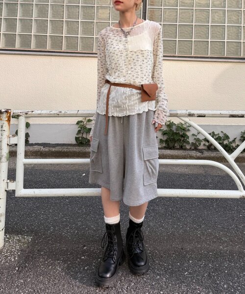 w closet（ダブルクローゼット） tシャツ 花柄パッチワークT