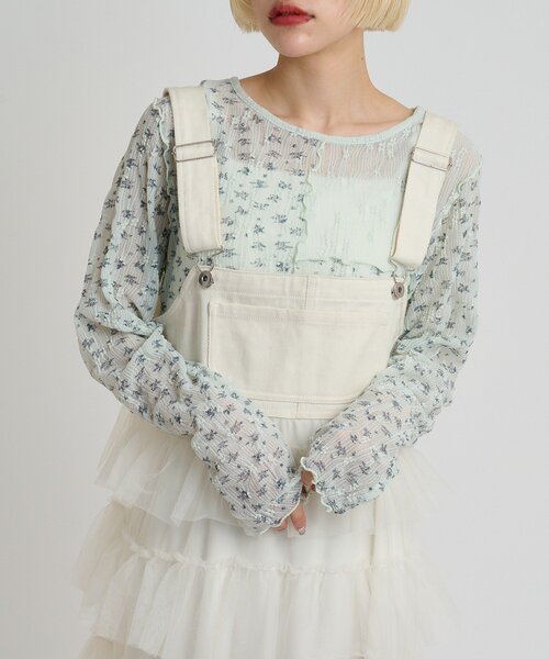w closet（ダブルクローゼット） tシャツ 花柄パッチワークT
