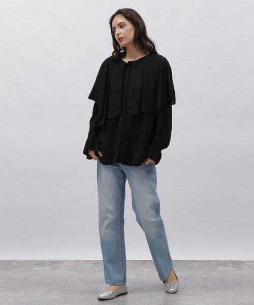 「LAKOLE」 長袖ブラウス MEDIUM ブラック レディース_画像6