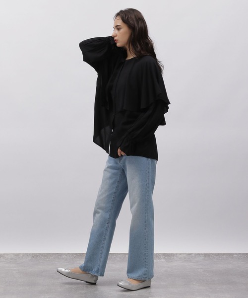 「LAKOLE」 長袖ブラウス MEDIUM ブラック レディース_画像7