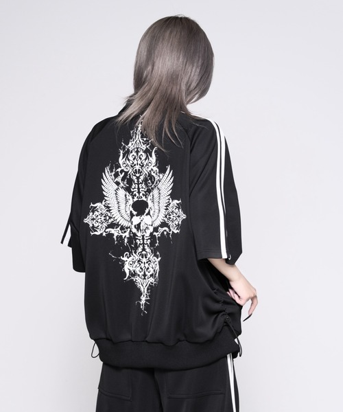 『REFLEM/レフレム』バックプリントトラックジャージ　ブラック×ホワイト REFLEM（レフレム） ジャージ 「REFLEM/レフレム」バックプリント