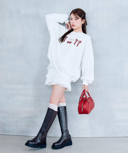 「OLIVE des OLIVE」 スウェットカットソー FREE オフホワイト レディース_画像5