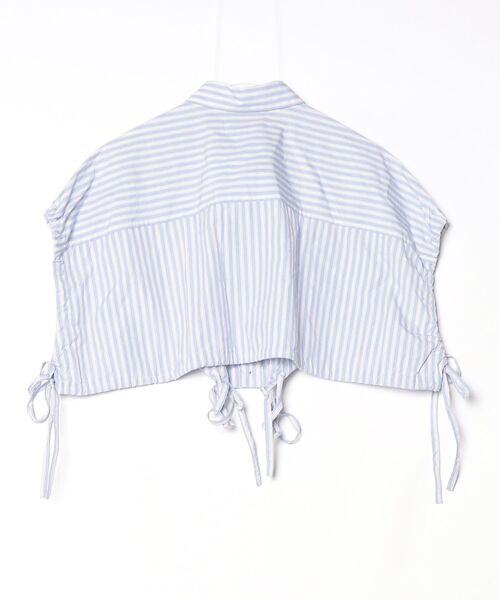 「UJOH」 French gathered shirt ノースリーブシャツ 2 ブルー レディース_画像2