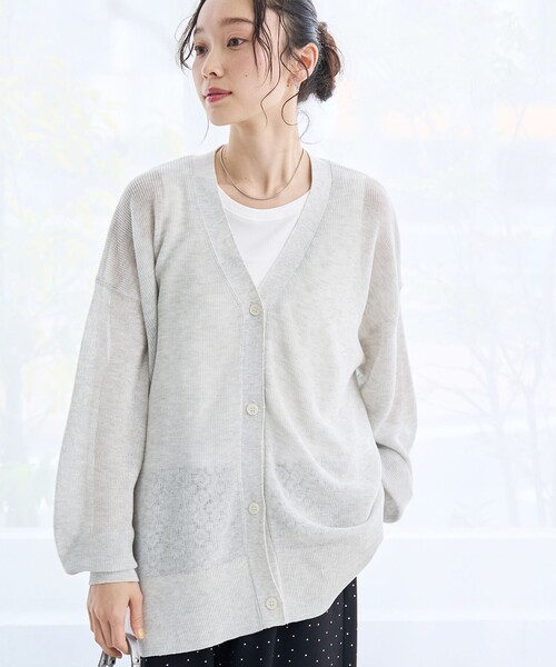コ*キ様 [新品/試着のみ] バトナー Vネックニットカーディガン coen（コーエン） カーディガン 夏 シアーリネン畔Vネックカーディガン