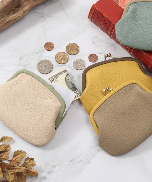 Blanc Pomme（ブランポム） ミニ 財布 本革 がま口財布（バイカラー