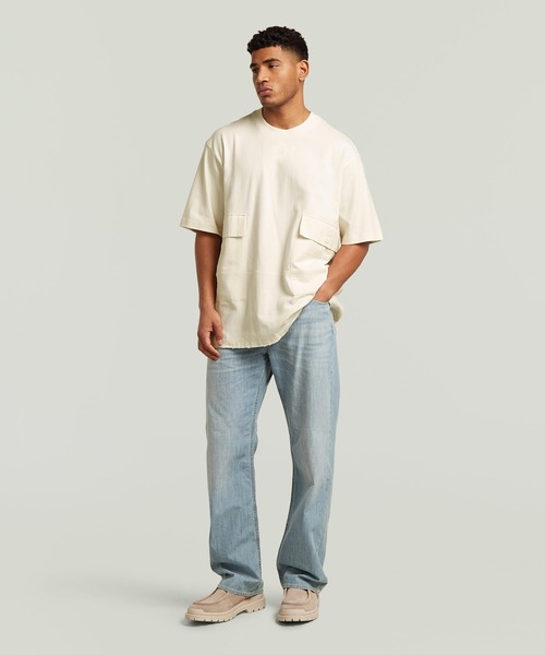g-star raw E Utility Cropped Shirt シャツ G-STAR RAW tシャツ Utility Fabric Mix T-Shirt/異素材ミックス