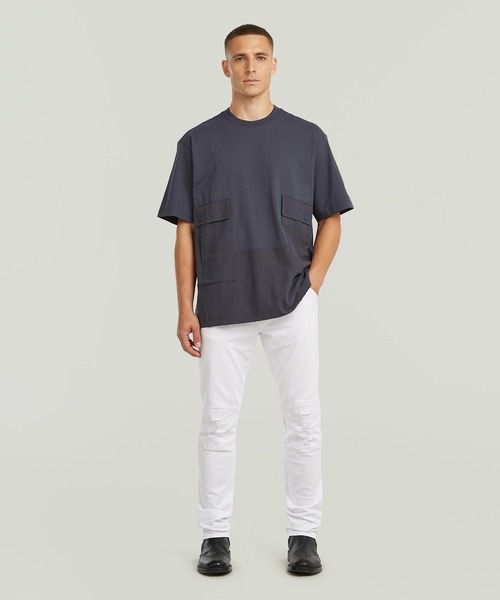 G-STAR RAW tシャツ Utility Fabric Mix T-Shirt/異素材ミックス