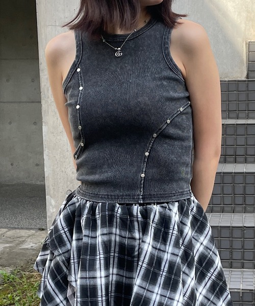 Roger&Raw（ロジャーアンドロウ） タンクトップ ノースリーブ スタッズ