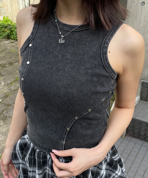 Roger&Raw（ロジャーアンドロウ） タンクトップ ノースリーブ スタッズ