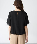 tシャツ 半袖 シフォンプリーツTブラウス レ...の詳細画像3