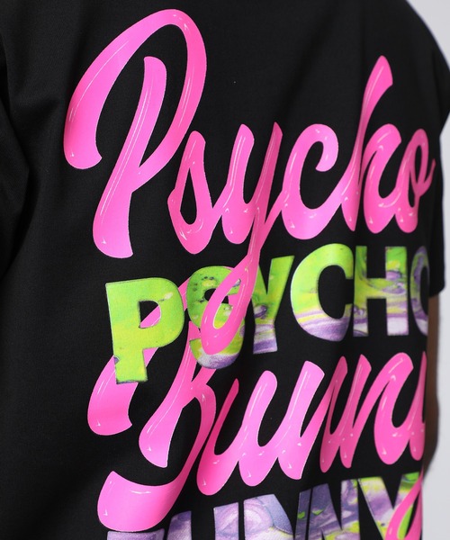 【美品】サイコバニー Psycho bunny Tシャツ レインボーロゴ Psycho Bunny（サイコバニー） tシャツ ネオンロゴ バックプリントT