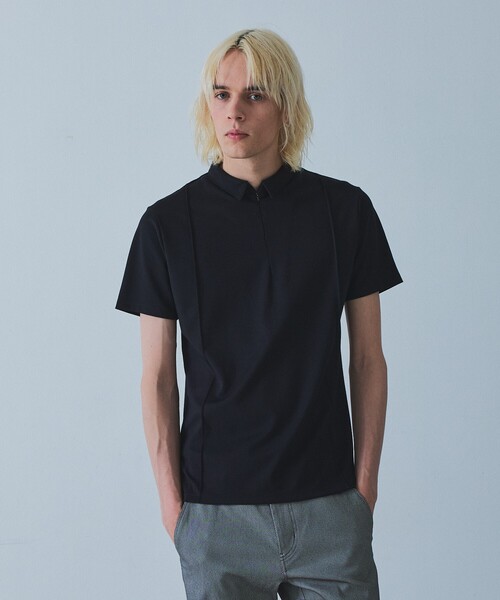 5351 POUR LES HOMMES ポロシャツ 半袖 スリットジップ ピンタック 5351 POUR LES HOMMES ポロシャツ 半袖 スリットジップ ピンタック